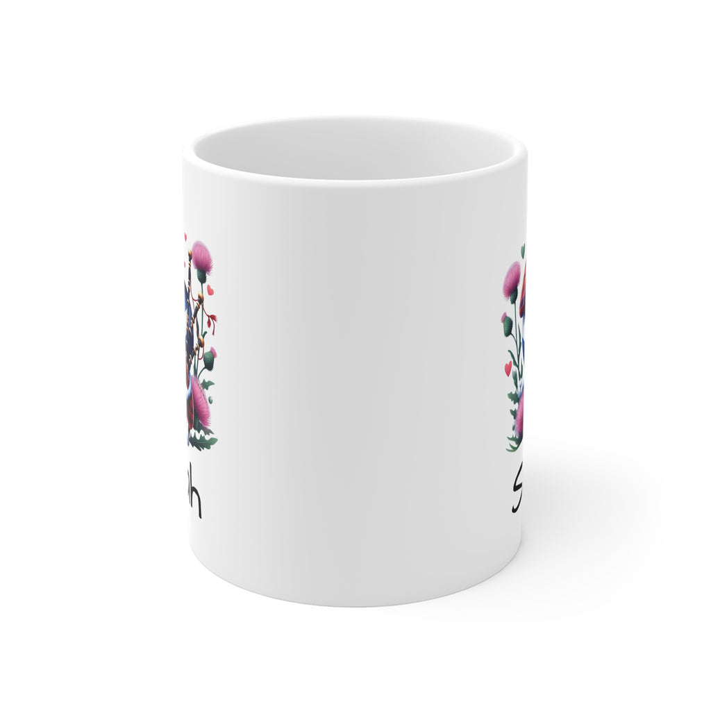 Personalized Scottish Heart Mug — Cute Scotland Love Cartoon with Name