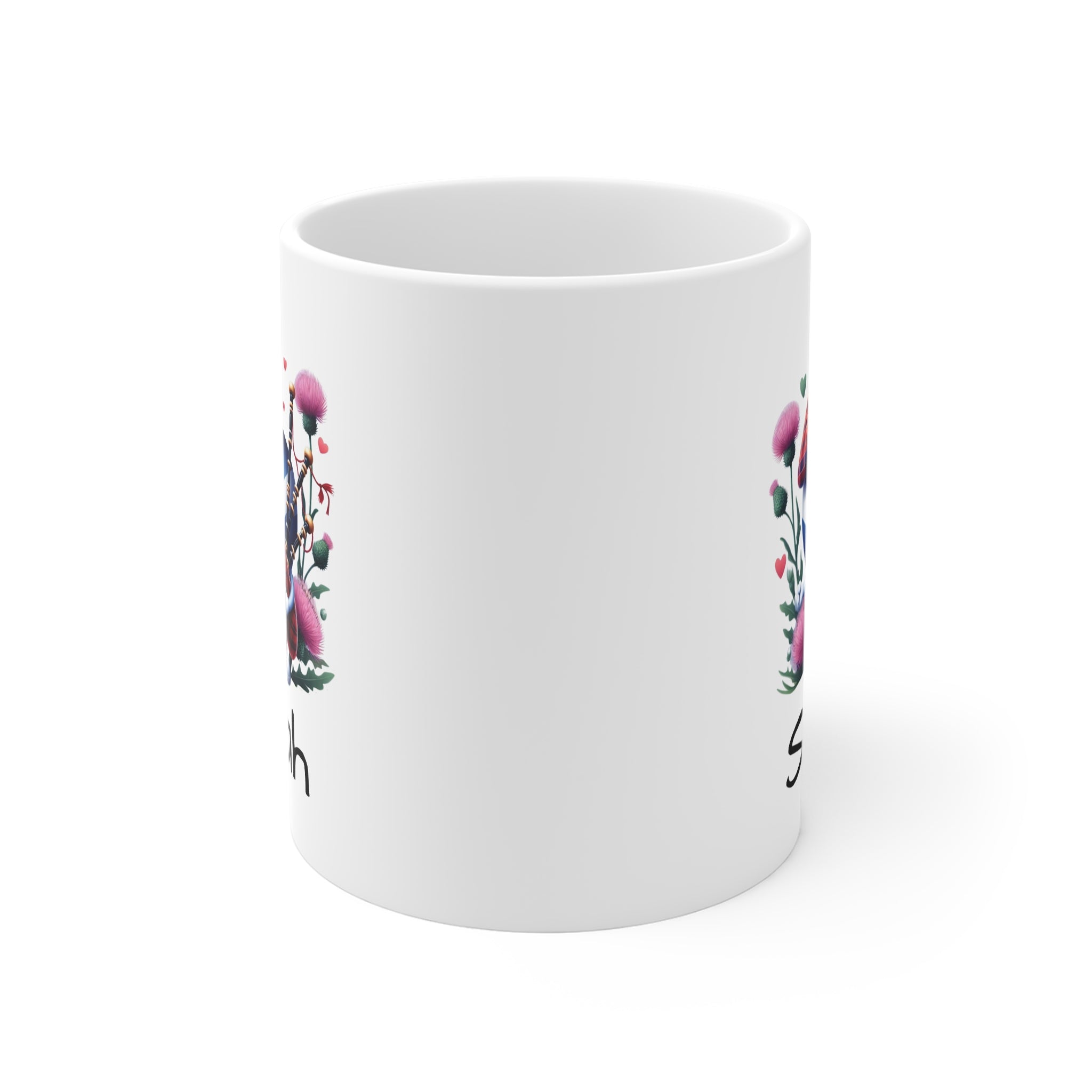 Personalized Scottish Heart Mug — Cute Scotland Love Cartoon with Name