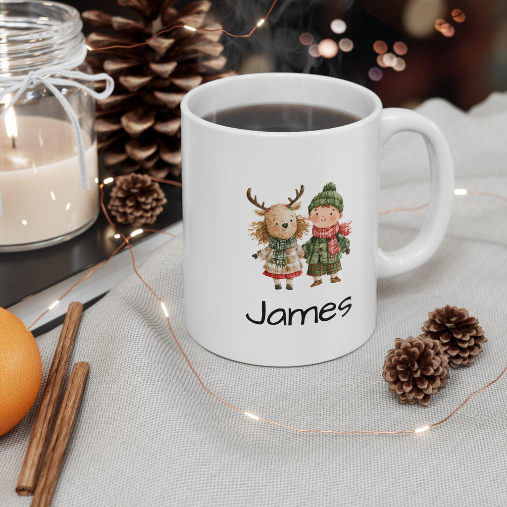 Christmas Mug Boy and reindeer
