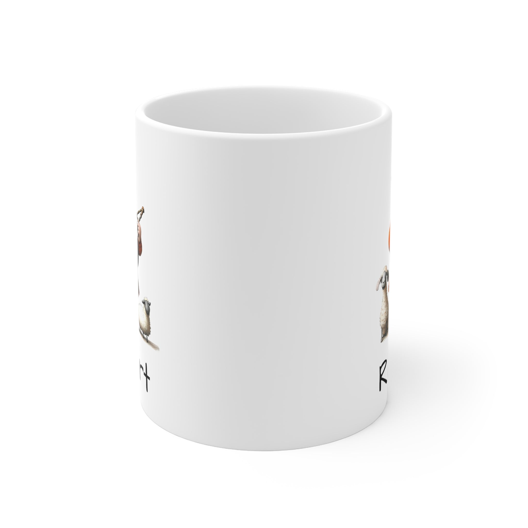 Scottish Bagpipe Mug — Personalized "Scottish Man & Sheep" 11oz White