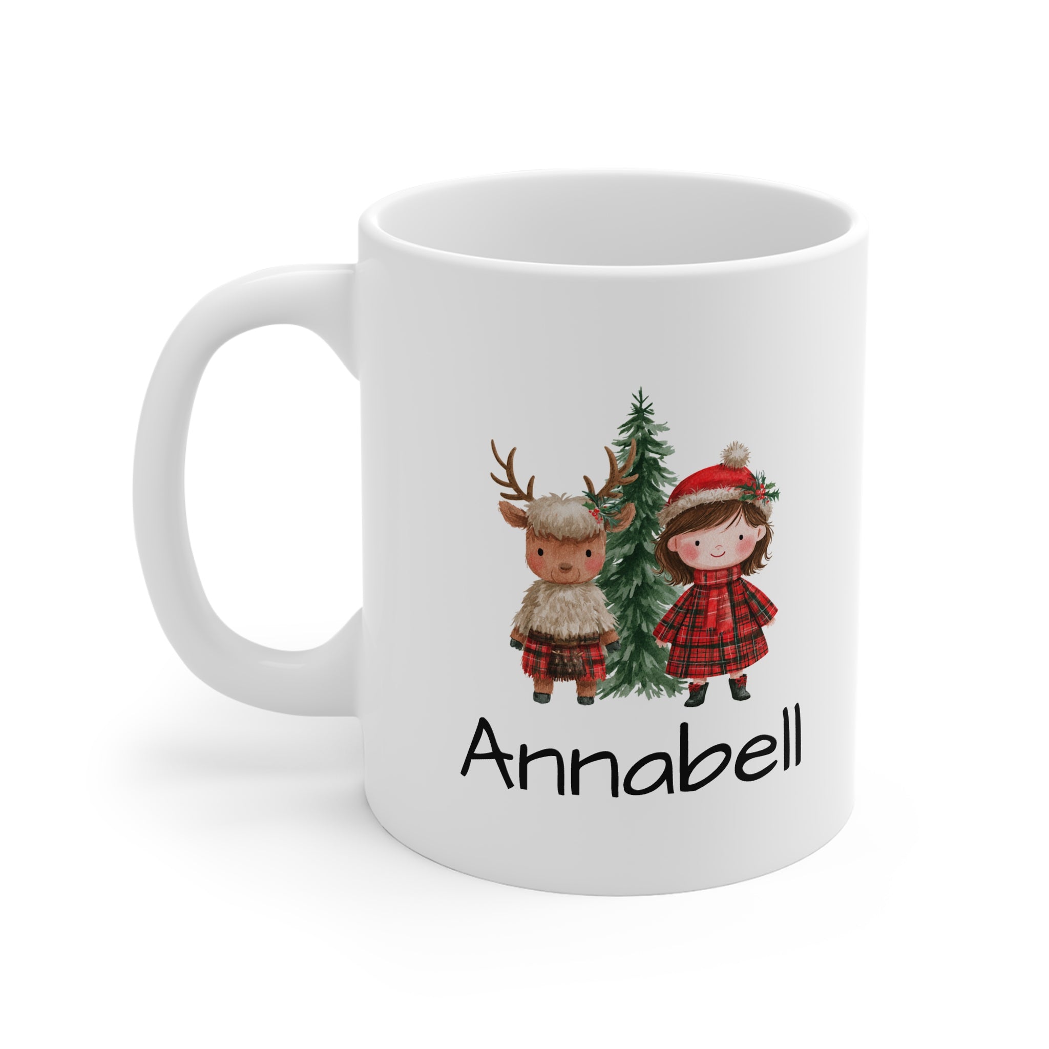 Christmas Mug Girl and raindeer