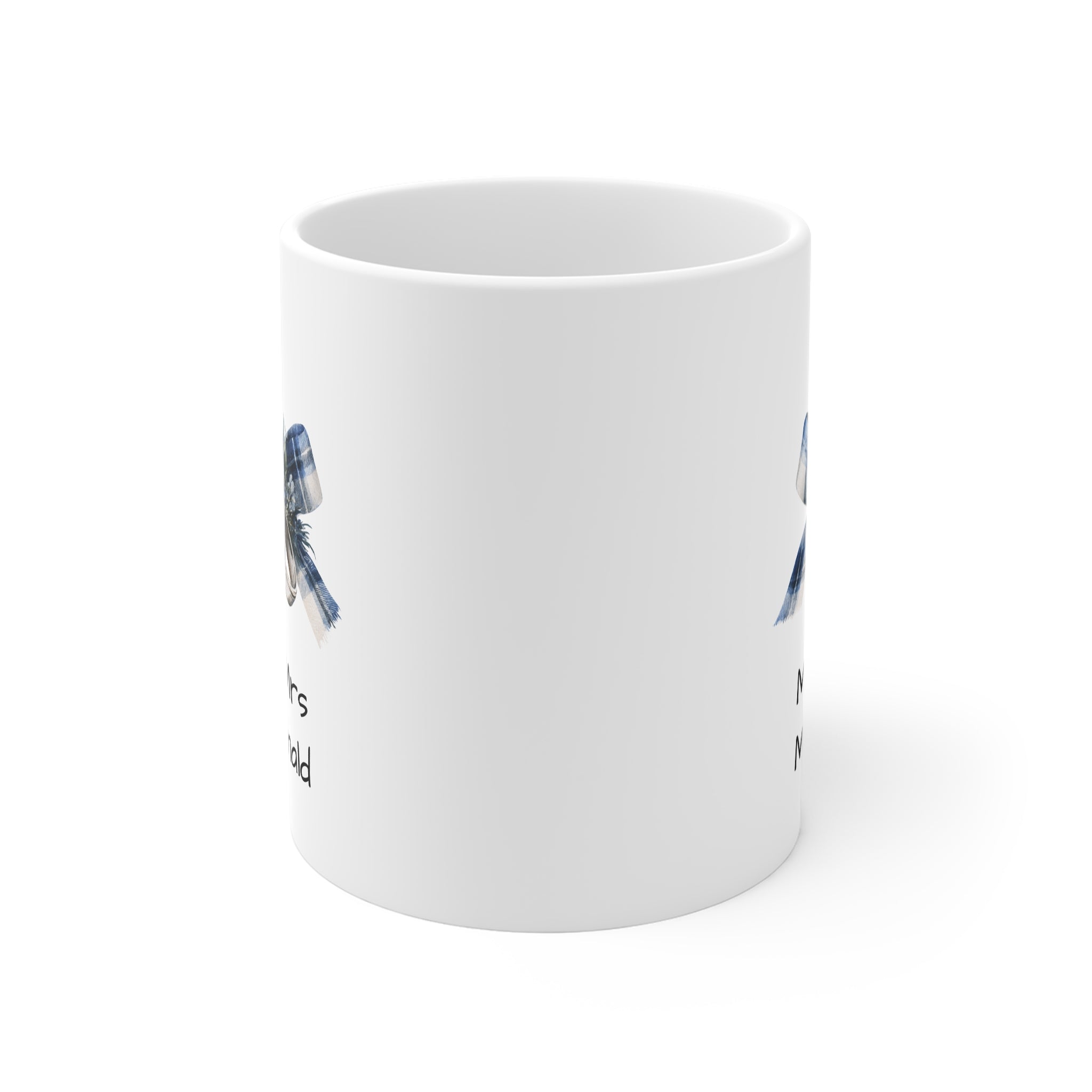 Beautiful Tartan Bow and Wedding Rings Mug
