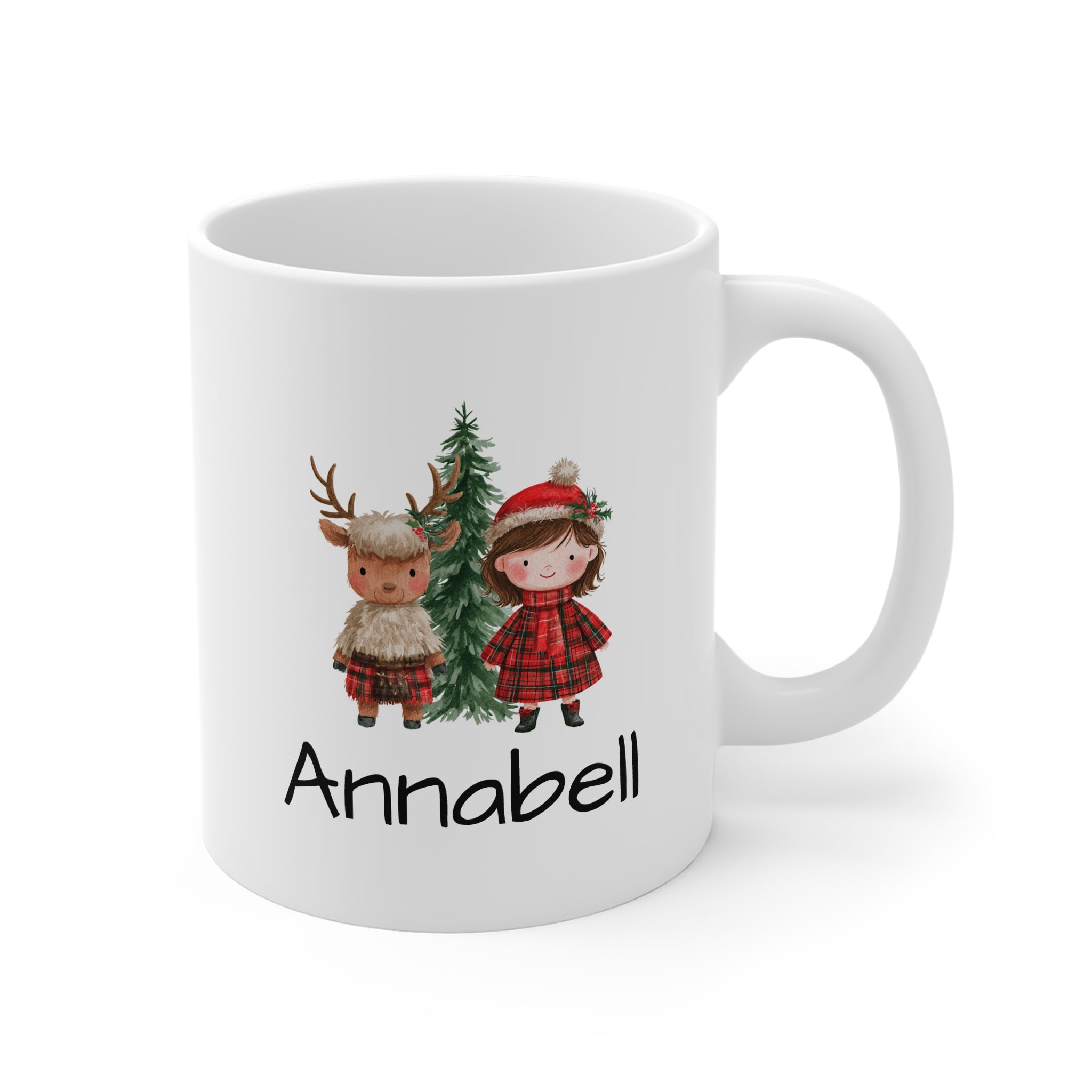 Christmas Mug Girl and raindeer