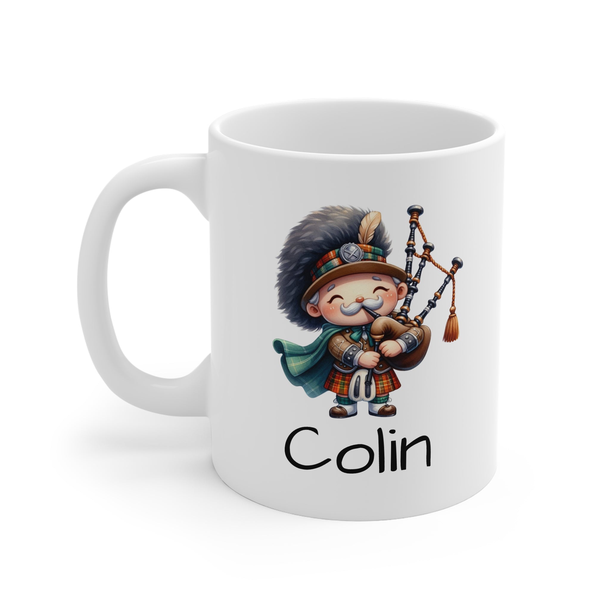 Personalized Bagpiper Mug — Cute Scottish Piper Coffee Cup with Name