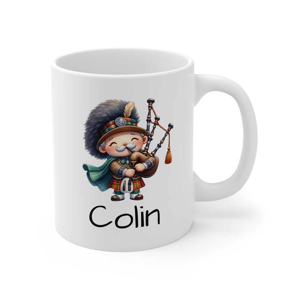 Personalized Bagpiper Mug — Cute Scottish Piper Coffee Cup with Name