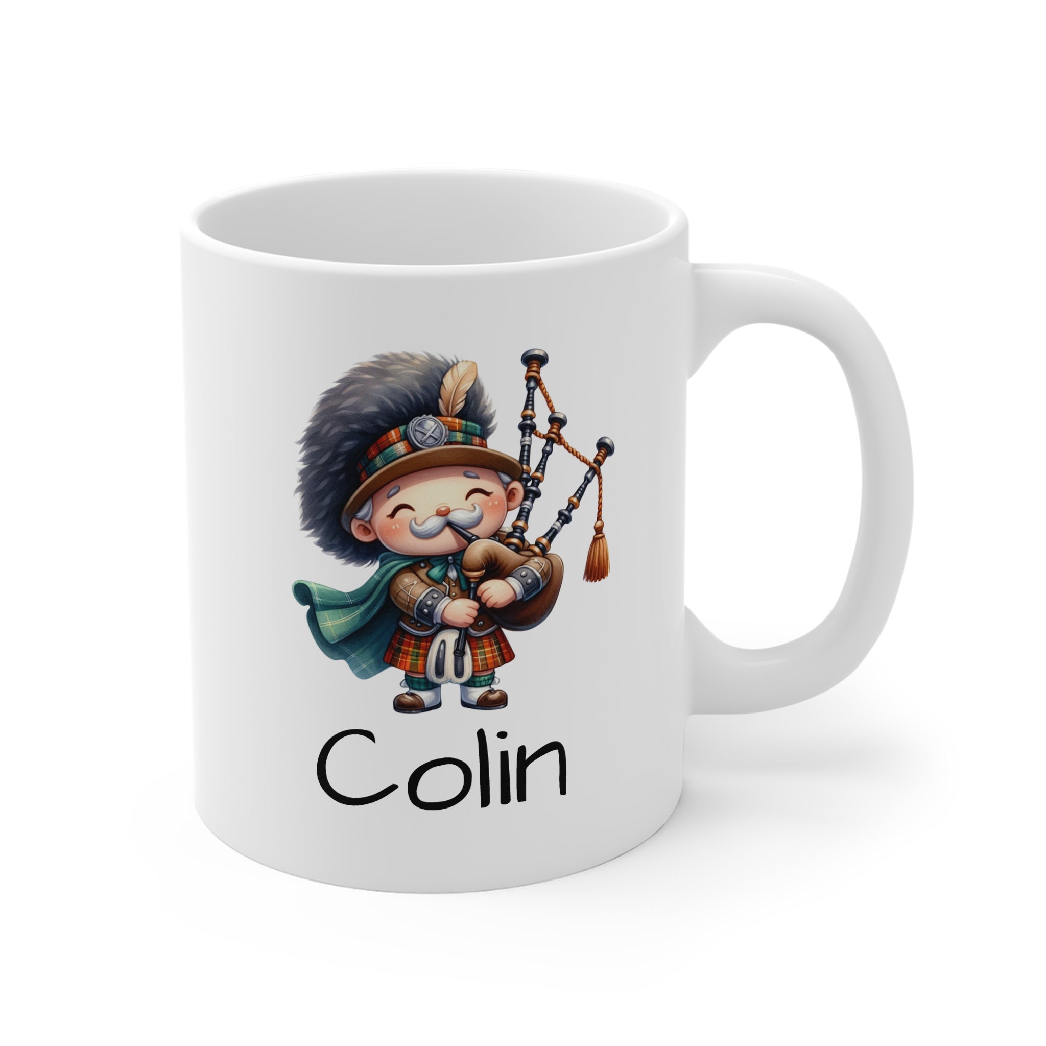 Personalized Bagpiper Mug — Cute Scottish Piper Coffee Cup with Name