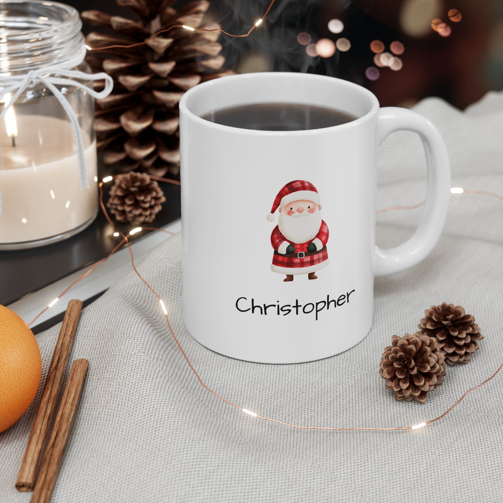 Tartan Santa Mug
